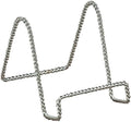 TRIPAR Decorative Twisted Wire Stand, Chrome Display (6 Inch Depth) Tabletop Easel Sleek & Modern Look - Perfect for Books, Plates, Photos & More