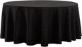 Round Tablecloth 132 Inch 1 Pack Black Tablecloths Washable Decorative Linen Polyester Table Clothes Cover for Dining Table Banquets Buffet Parties and Wedding