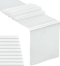 10-Pack Satin Table Runner Silver 12 x 108 inches Long, Table Runners for Wedding, Birthday Parties, Banquets Decorations（10 Pack, 12x108 Inch, Silver）