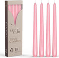 Leor & Lair Light Pink Taper Candles - 4 Pack 10" Pink Candlesticks - Unscented Blush Candles for Weddings, Mother’s Day, Baby Showers, Dinner Table & Holiday Decor