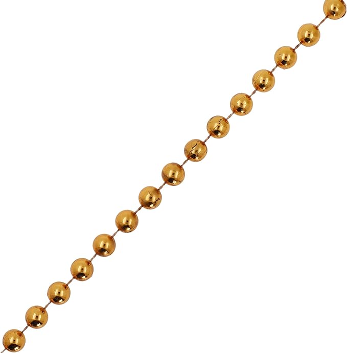 Mandala Crafts 8mm Faux Dark Gold Pearl Beads Roll - 20 Yards Strand of Fake Pearls Chain Garlands Spool String for Christmas Tree, Wedding, Party, Vases, DIY Decoration