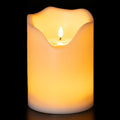 Homemory 6.3" x 8" Extra Large Outdoor Waterproof Candle with Auto 6-Hour Timer, Big Flameless Candle, Extra Wide and Tall Pillar Candle Battery Operated, White Plastic Made, Long Last for Months