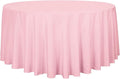 sancua Round Tablecloth - 108 Inch - Water Resistant Spill Proof Washable Polyester Table Cloth Decorative Fabric Table Cover for Dining Tables, Buffet Parties and Camping, Pink