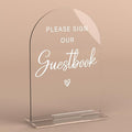 Acrylic Wedding Sign Please Sign Our Guestbook Wedding Signs for Ceremony Modern Calligraphy Arch Acrylic Table Top Sign for Wedding Reception and Event Party Table