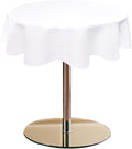 Hiasan Round Tablecloth 45 Inch Linen - Wrinkle and Stain Resistant Washable Polyester Fabric Table Cloth for Dining Room Kitchen Party, White