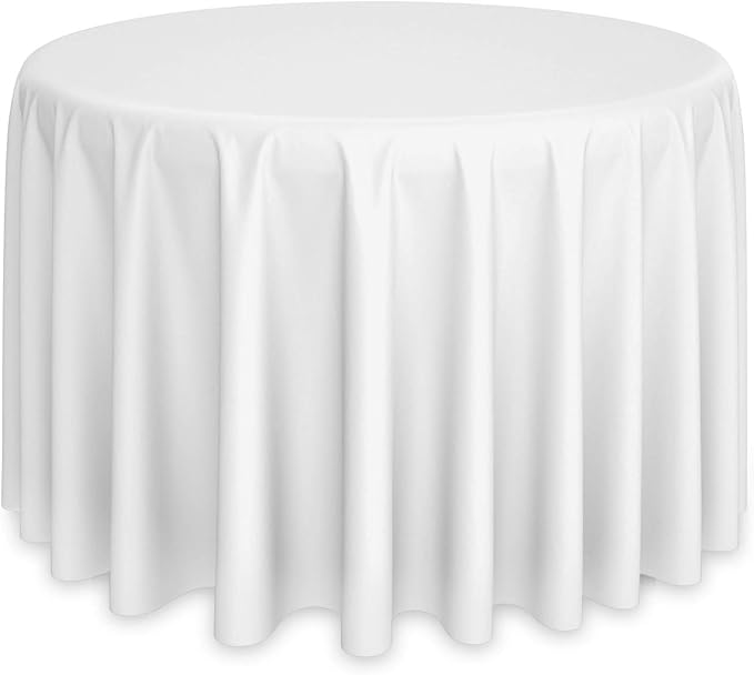 Lann's Linens - 10 Premium 120" Round Tablecloths for Wedding/Banquet/Restaurant - Polyester Fabric Table Cloths - White