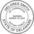 MaxMark Round Notary Pre-Inked Stamp for State of Delaware