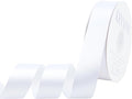 White Satin Ribbon 1 inch X Continuous 50 Yards, Single Face Polyester Ribbon Perfect for Gift Wrapping, Flower Bouquet, Wedding Decor, Crafts, Bow Making, Sewing and More
