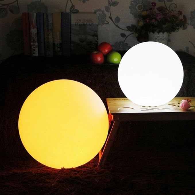 Globe Floor Lamp, 14-inch LED Ball Light with Remote,16 RGB Color Dimmable Rechargeable Nursery Globe Lamp, Waterproof Glowing Orb Light for Indoor Outdoor Lighting Decors