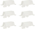 Fokitut 6 Pack Waterproof Rectangle Tablecloth, 90x132 Inch,Stain Resistant and Wrinkle Polyester Table Cloth, Fabric Table Cover for Kitchen Dining, Wedding, Party, Holiday Dinner-Ivory