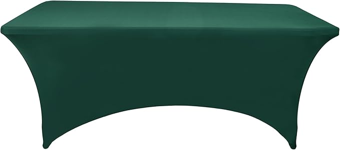 2-Pack 6ft Spandex Table Covers for Rectangle Standard Folding Tables - Wrinkle Resistant Stretch Tablecloths - Ultimate Fitted Table Protector for Parties, Trade Shows, Banquet