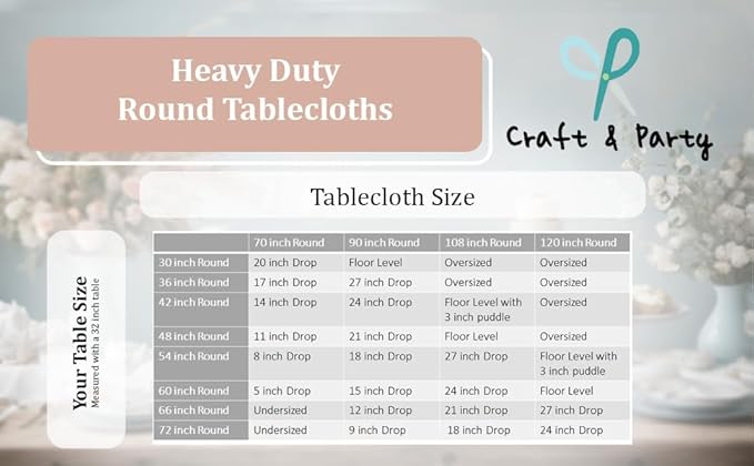 Craft And Party Round Tablecloth, 90 Inch White Tablecloth, Polyester Fabric Washable Table Cloth for Home, Party, Wedding or Restaurant Use.