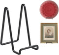 Plate Holder Easel Display Stand - 6 inch Metal Plate Stands for Display - Tabletop Picture Stand - Black Iron Easels for Display Pictures | Photo Frames | Book | Decorative Plates | Plaque - 2 Pack