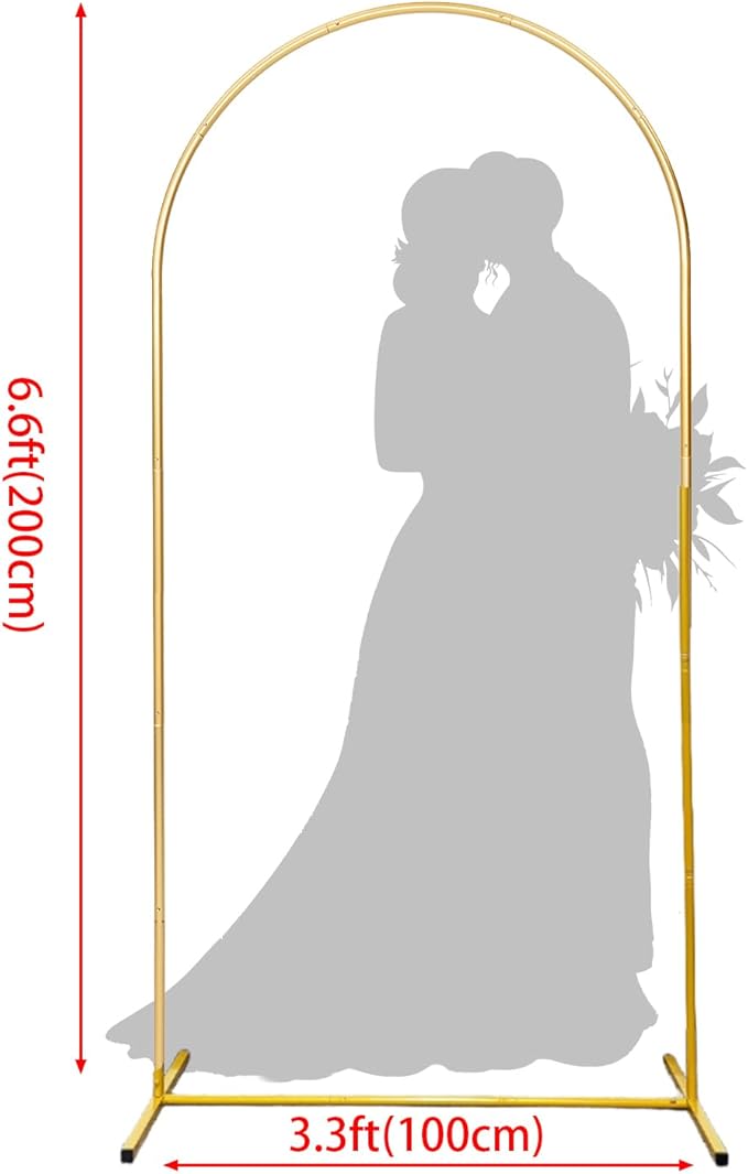 Wedding Arch Backdrop Stand Chiara Backdrop Stand 6.6 x 3.3 FT Wedding Arches for Ceremony Golden Arch Wall Bridal Archway Metal Party Decoration