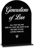 Acrylic Wedding Sign Generations of Love Sign for Wedding Wedding Signs for Ceremony Modern Calligraphy Arch Acrylic Table Top Sign for Wedding Reception and Event Party Table(black）
