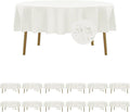 Fokitut 12 Pack Waterproof Round Tablecloth, 70 Inch, Stain Resistant and Wrinkle Polyester Table Cloth, Fabric Table Cover for Kitchen Dining, Wedding, Party, Holiday Dinner-Ivory