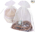 Wudygirl 100pcs Drawstring Organza Bags 5 x 7 Inch Ivory Packaging Seashell Pin Jewelry Lipstick Pouches Baby Shower Party Wedding Favor Decoration Cookies Candy Favor Bags(Ivory 5x7'')