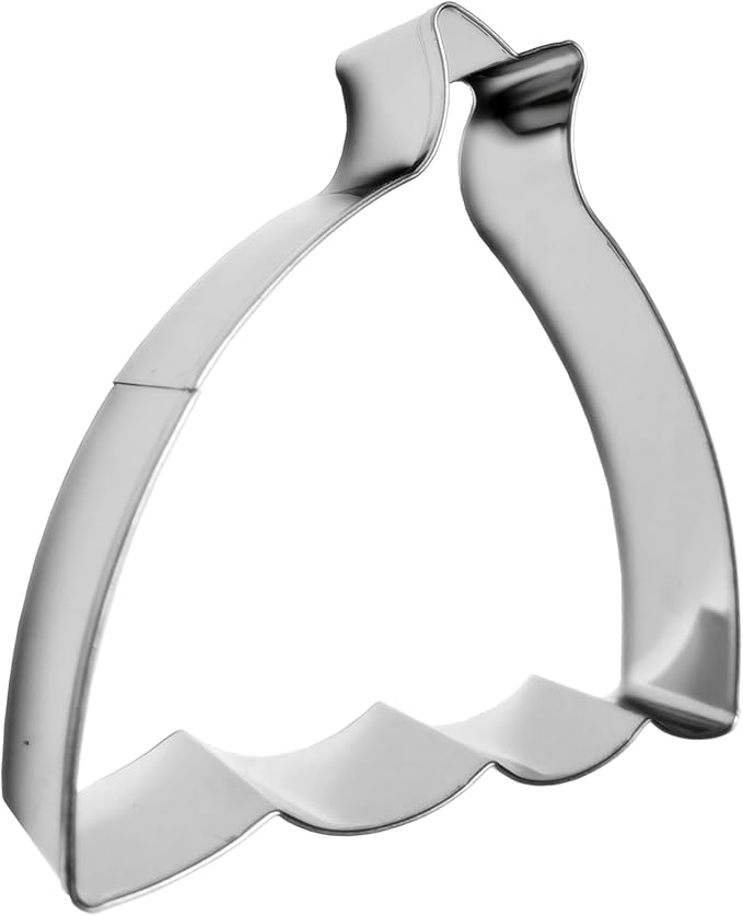 Large Size Dress Shaped Cookie Cutter, Stainless Steel Strapless Princess Party Wedding Dress Cookie Cutter, 4.6 Inches