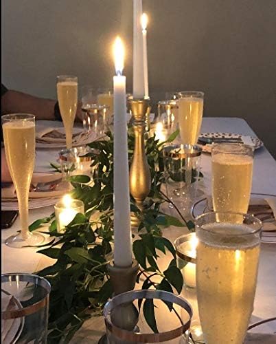 Oojami 90 Plastic 6.5 oz Disposable Champagne Flutes Ideal for Toasting, Wedding, Birthday, Baby Showers, Retirement, Celebration, Mimosa, Cocktails, Engagements, Birthday, Parties (Gold Glitter)