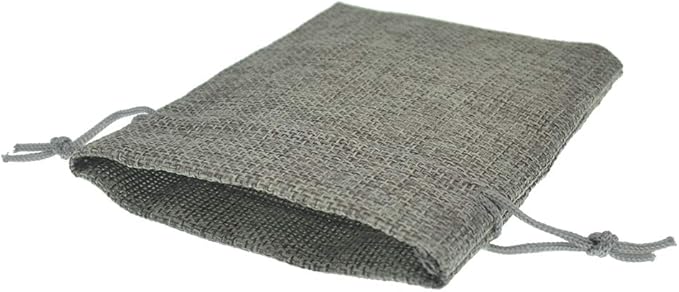 20pcs Burlap Bags 5x7 Inch, Linen Drawstring Gift Bags, Wedding Party Christmas Favor Bags Jewelry Candy Pouches Sacks (Gray)