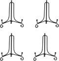 (4 pack)Iron Display Stand, Black Iron Easel Plate Display Photo Holder Stand, Displays Picture Frames, Decorative Plates, Tablets and Art 4 Inch