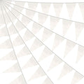 20M/65FT White Triangle Pennant Banner Flag Metallic Fabric Bunting Garland for Christmas Graduation Wedding Engagement Anniversary Bachelorette Birthday Bridal Shower Valentines Hen Party Supplies