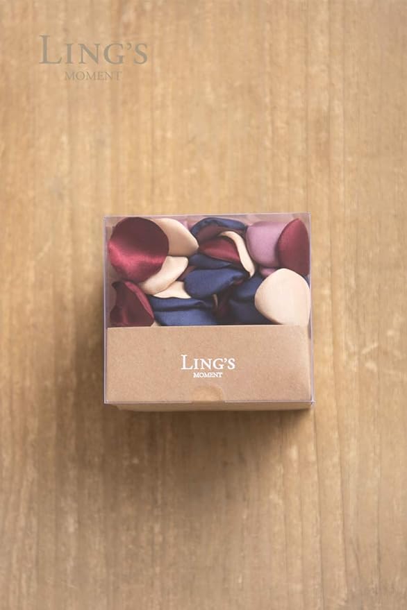 Ling's Moment Rose Petals, Silk Flower Petals for Wedding/Aisle/Flower Girl Baskets/Table Centerpiece Décor,etc.Burgundy Navy Gold 400pcs