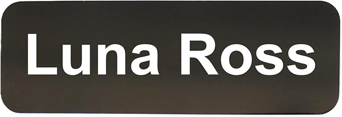 Custom Laser Engraved Name Tag Badges for Business or Employees Position Identification - Personalized Text for Your Name Plate or ID Tags, 1 x 3 inches, Made in CA, USA (Black, 1 x 3 inches)