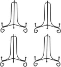(4 pack)8"Iron Display Stand, Black Iron Easel Plate Display Photo Holder Stand, Displays Picture Frames, Cookbooks, Decorative Plates, Tablets and Art