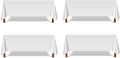 Pomp Pure White 90" x 156" Poplin Polyester Tablecloth (4 Pack) | Wrinkle + Stain Resistant Easy Care Premium Fabric | Fits 8FT Rectangle Table