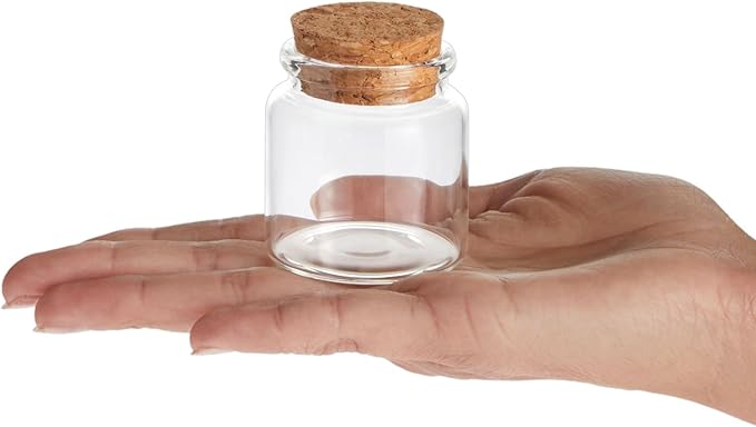 Bright Creations Spell Jars - 50ml, Clear, 12 Pack - Mini Glass Jars with Cork Lids & Apothecary Bottles for DIY Witchcraft, Bridal Shower Favors & Wedding Party Favors for Guests
