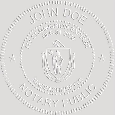MaxMark Notary Seal Round Embosser for Massachusetts State - Includes Gold Burst Seal Labels (50 Count)