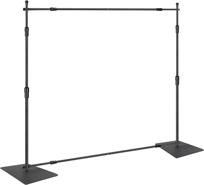 VEVOR 10ft x10ft Pipe and Drape Kit, Heavy Duty Backdrop Stand with Carbon Steel Base, Adjustable Backdrop Support with 2 Clamps and A Carry Bag for Wedding, Party, Event, Photography and Exhibition