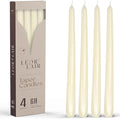 Leor & Lair Ivory Taper Candles - 4 Pack 10" Ivory Candlesticks - Unscented Cream Candle Sticks for Home Decoration, Holiday Tables, Weddings, Restaurants & Business Events