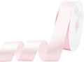 Baby Pink Satin Ribbon 1 inch X Continuous 50 Yards, Single Face Polyester Ribbon Perfect for Gift Wrapping, Flower Bouquet, Wedding Decor, Crafts, Bow Making, Sewing and More