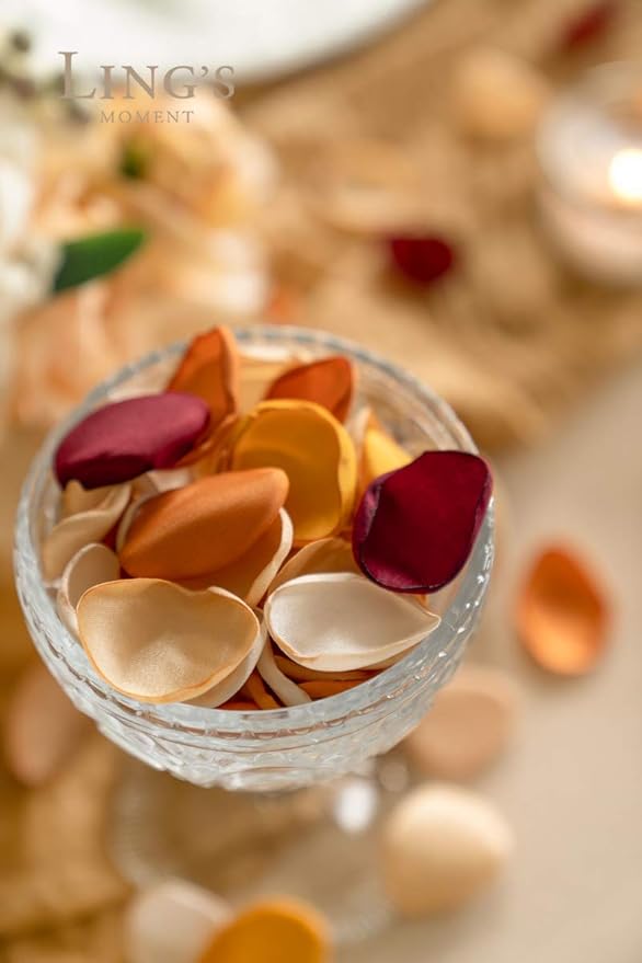 Ling's Moment Rose Petals, Silk Flower Petals for Wedding/Aisle/Flower Girl Baskets/Table Centerpiece Décor,etc.Burnt Orange Terracotta 200pcs