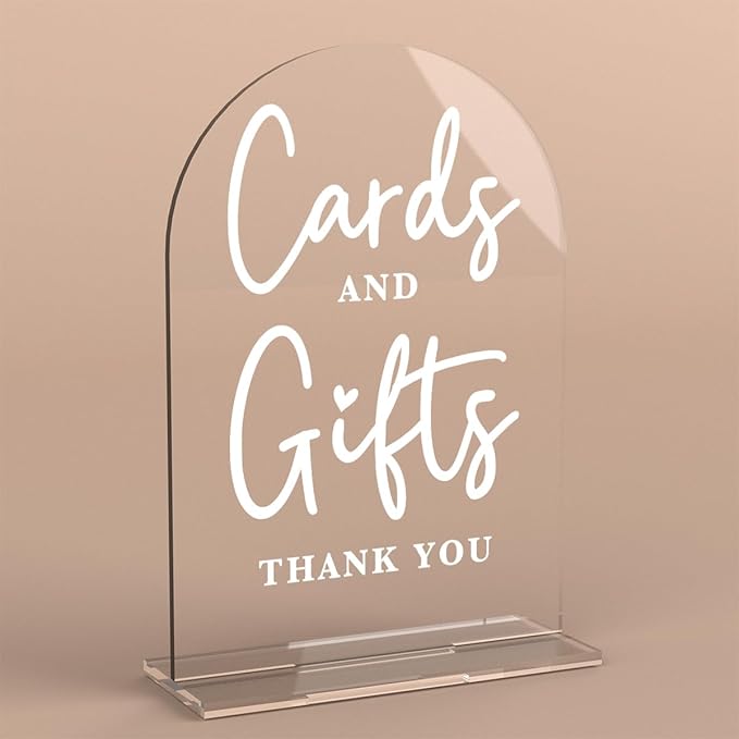 Acrylic Wedding Sign Cards and Gifts Sign for Wedding Wedding Signs for Ceremony Modern Calligraphy Arch Acrylic Table Top Sign for Wedding Reception and Event Party Table