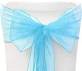 Organza Chair Bow Sash Décor Bows Sashes for Wedding Reception Events Banquets Decoration - (Pack of 25, Sky Blue)
