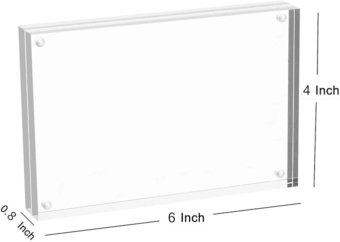 Magicool Premium Acrylic Photo Frame- Magnet Photo Frame -Double Sied Thick Desktop Frames (4x6 5 Pack)
