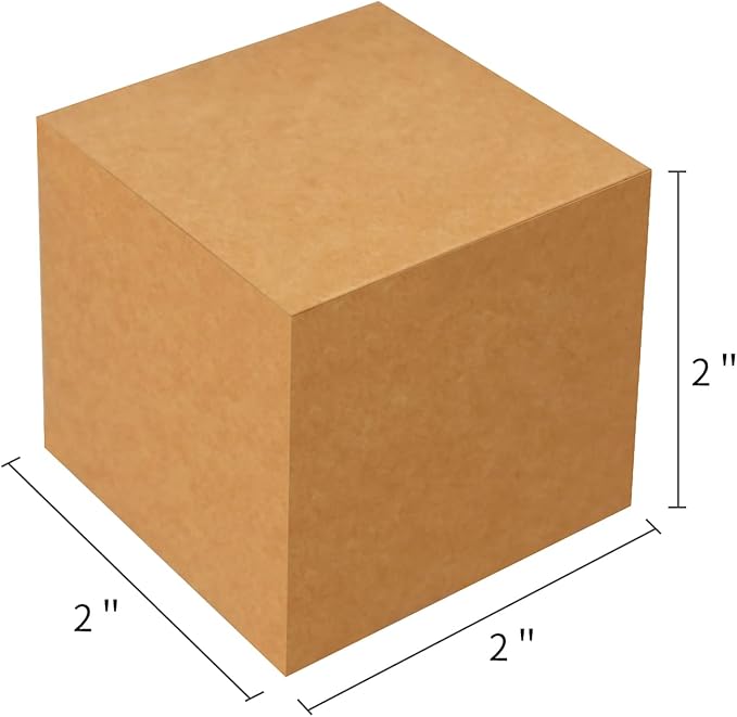50 Pack Small Gift Boxes, 2x2x2 Favor Boxes Brown Paper Gift Boxes with Lids for Presents, Crafting, Cupcake Boxes, Gifts, Candy Boxes for Wedding Party Bridal Shower Baby Shower Favors