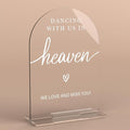 Acrylic Wedding Sign Dancing With Us In Heaven Sign for Wedding Wedding Signs for Ceremony Modern Calligraphy Arch Acrylic Table Top Sign for Wedding Reception and Event Party Table