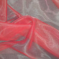 VDS Coral Organza Fabric, 40 Yards Continuous, 45” Wide, Wedding Party Decoration Iridescent Crystal Sheer Shiny Organza Tulle Bridal Dress DIY Crafts Costume Sewing Backdrop Arch Cloth