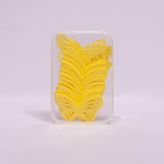 Edible Flowers -Edible leaves -Edible butterflies Wafer Paper Cake Cupcake Toppers for Decorating Rice Paper Food Decorations for Baking Girl Birthday Party (Yellow butterflies60)