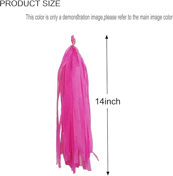 GAKA Hot Pink Light Pink Tissue Paper Tassels Garland Tassel Banner for Party Decorations,15 PC