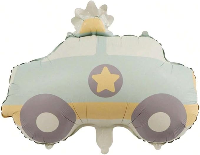 Matte Police Car Foil Balloon Police Vehicle Birthday Party Decorations For Boy Sheriff Police Theme Surprise Banquet Baby Shower Anniversary Decor