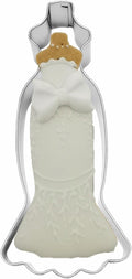 Large Size Dress Shaped Cookie Cutter, Stainless Steel Strapless Mermaid Fishtail Princess Wedding Dress Cookie Cutter, 4.7 Inches