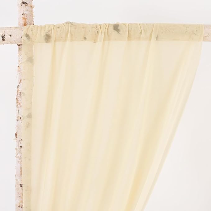 MLMW Wedding Arch Draping Fabric 1 Panel 29" x 20Ft Champagne Sheer Wedding Arch Backdrop Drapes Outdoor Curtain for Ceremony Party Background Ceiling Decor