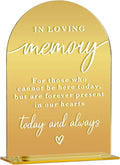 Acrylic Wedding Sign, Bridal Shower Decorations, In Loving Memory Sign for Ceremony, Modern Font Table Signs, Gold Mirror Arched Acrylic Tabletop Signs for Wedding Reception and Event Party