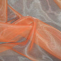 VDS Light Orange Organza Fabric, 10 Yards Continuous, 45” Wide, Wedding Party Decoration Iridescent Crystal Sheer Shiny Organza Tulle Bridal Dress DIY Crafts Costume Sewing Backdrop Arch Cloth