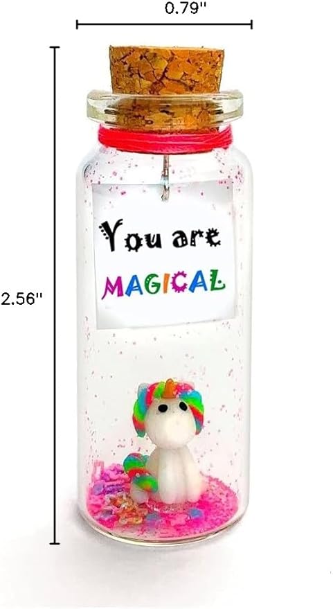 Kseniya Revta Inspirational Message in a Bottle Gift Idea - Classy Gifts for Friends and Family - Unique Boyfriend Girlfriend Presents (Rainbow Unicorn - You Are Magical, Gift Bottle)